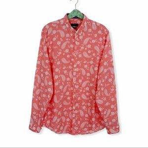 Zara Men’s Shirt Relaxed Fit XL Pink Long Sleeve